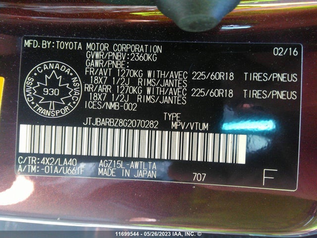 JTJBARBZ8G2070282 Lexus Nx 200t/base/f Sport