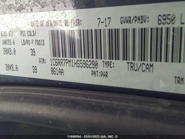 1C6RR7PM1HS596290 RAM 1500 Longhorn
