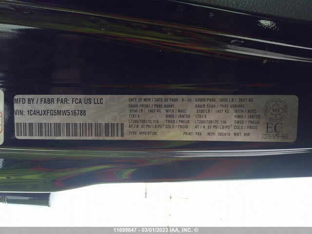 1C4HJXFG5MW516788 Jeep Wrangler Unlimited Rubicon