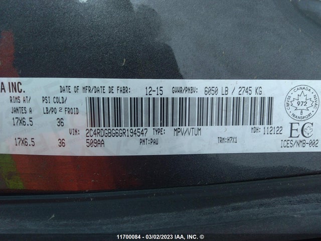 Dodge Grand Caravan Se 2016 2C4RDGBG6GR194547 Image 9