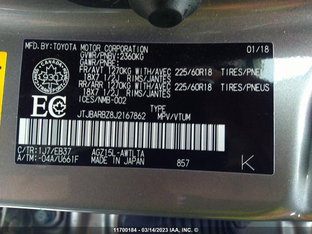 JTJBARBZ8J2167862 Lexus Nx 300/base/f Sport