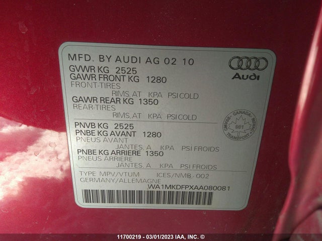 WA1MKDFPXAA080081 Audi Q5 Premium Plus