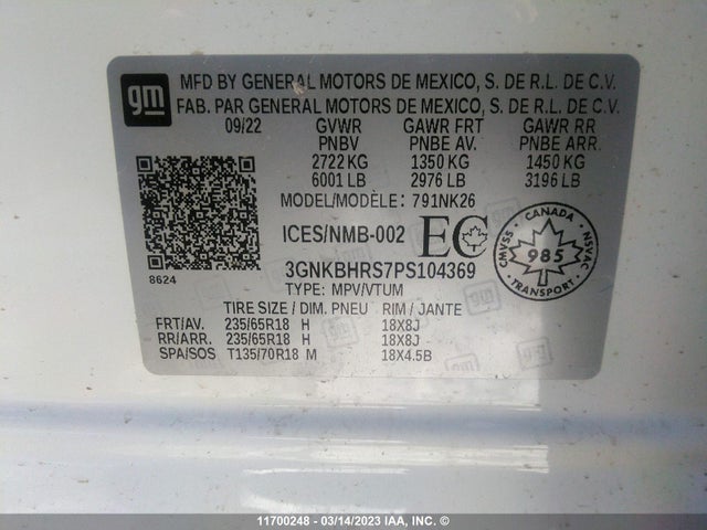 Chevrolet BLAZER 2LT 2023 3GNKBHRS7PS104369 Image 9