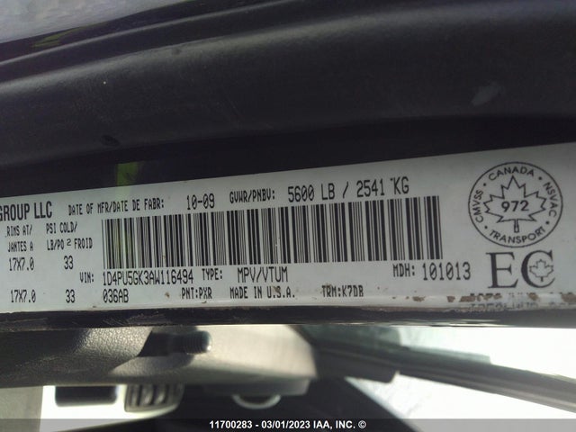 Dodge NITRO SXT 2010 1D4PU5GK3AW116494 Image 10