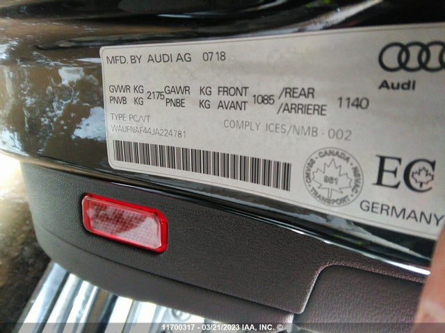WAUFNAF44JA224781 Audi A4 Prestige