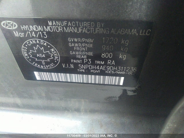 Hyundai Elantra Gls/limited 2013 5NPDH4AE9DH311236 Image 9