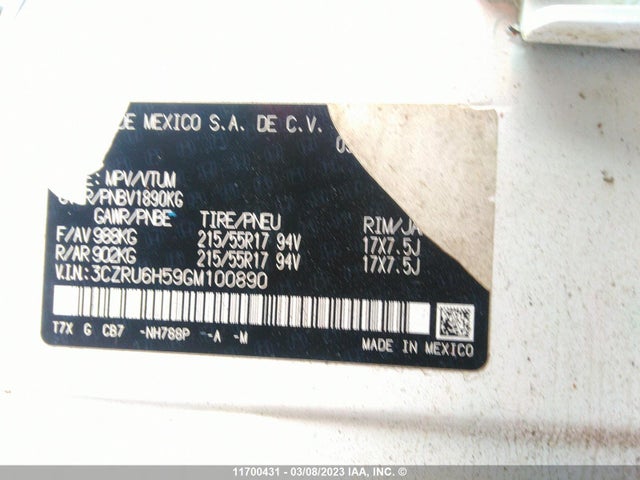 Honda HR-V 2016 3CZRU6H59GM100890 Image 9