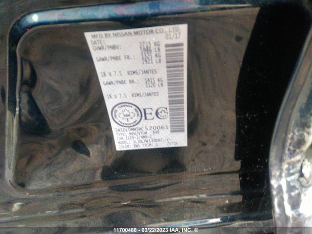 5N1DL0MM5HC520061 Infiniti QX60