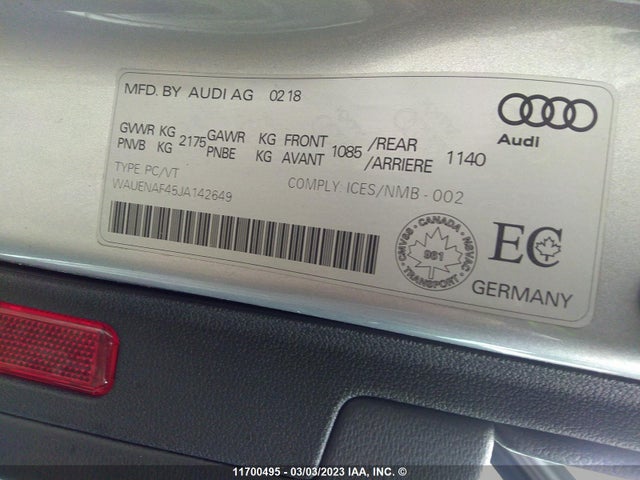 WAUENAF45JA142649 Audi A4 Premium Plus