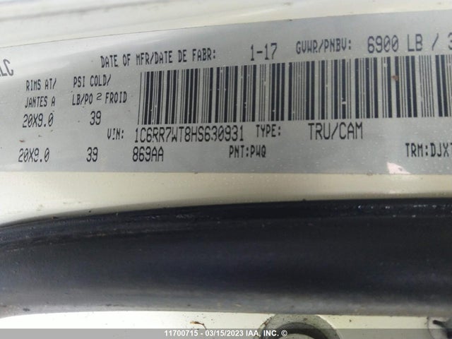 1C6RR7WT8HS630931 RAM 1500 Longhorn
