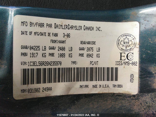 1C3EL56R26N235970 Chrysler Sebring Touring