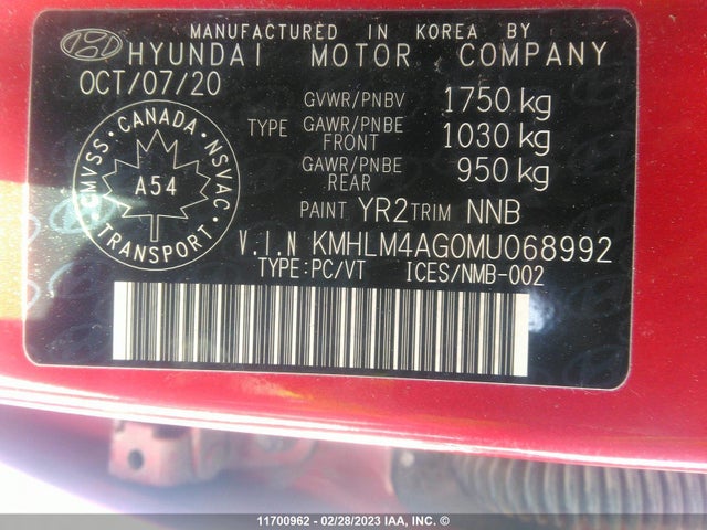 Hyundai ELANTRA SEL 2021 KMHLM4AG0MU068992 Image 11