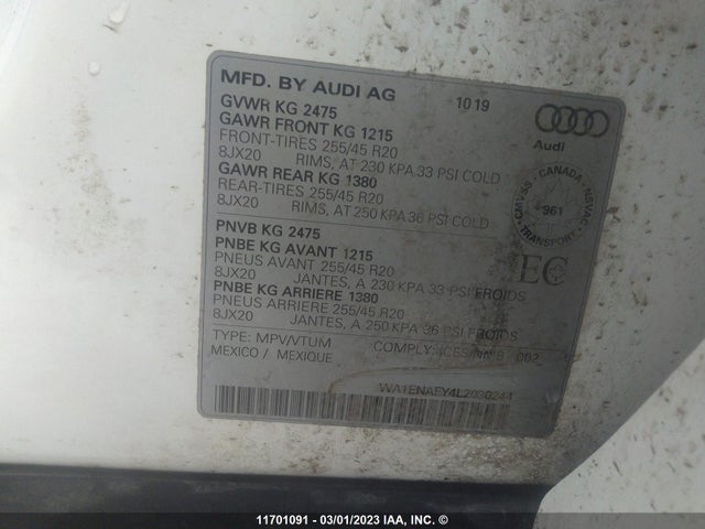 WA1ENAFY4L2030244 Audi Q5 Titanium Premium Plus