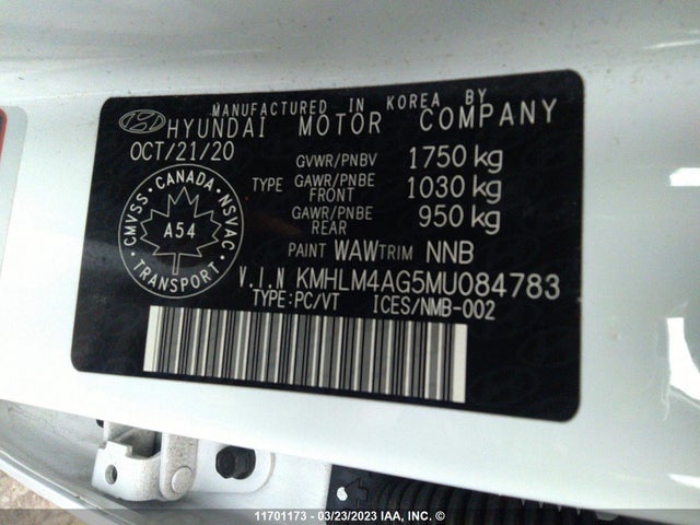 Hyundai ELANTRA SEL 2021 KMHLM4AG5MU084783 Image 10