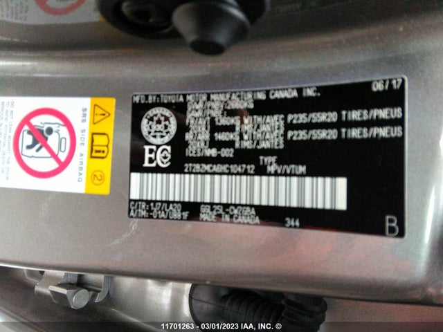 2T2BZMCA6HC104712 Lexus Rx 350/base/f Sport