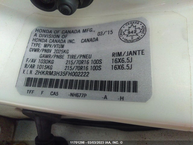 Honda CR-V LX 2015 2HKRM3H35FH002222 Image 9