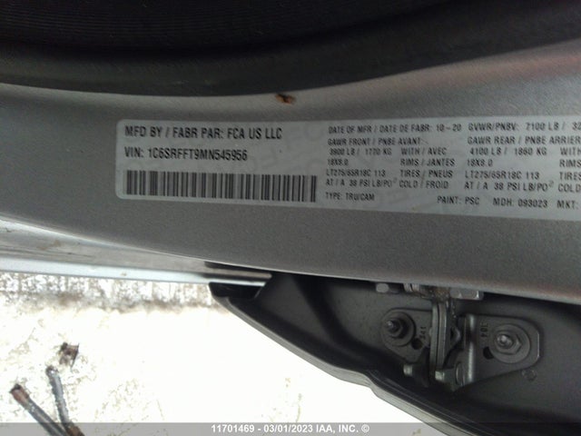 RAM 1500 Big Horn/lone Star 2021 1C6SRFFT9MN545956 Image 10