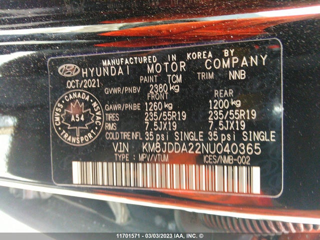 Hyundai Tucson Luxury/ultimate 2022 KM8JDDA22NU040365 Image 9