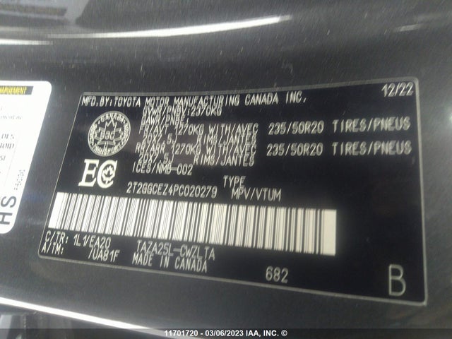 2T2GGCEZ4PC020279 Lexus NX 350