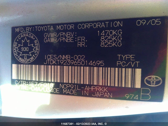 Toyota Yaris 2006 JTDKT923965014695 Image 10