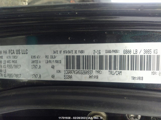 RAM 1500 St 2016 1C6RR7KG0GS260937 Image 10