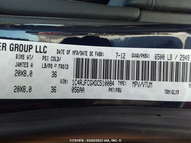 Jeep Grand Cherokee Overland 2013 1C4RJFCGXDC510084 Image 9