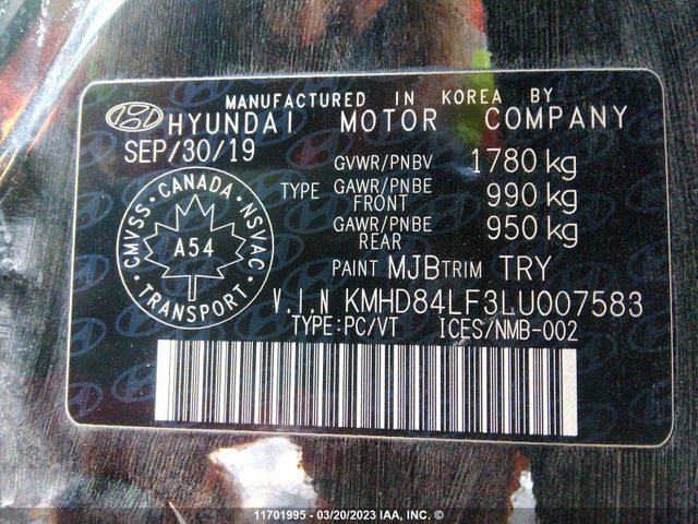 Hyundai Elantra Sel/value/limited 2020 KMHD84LF3LU007583 Image 9