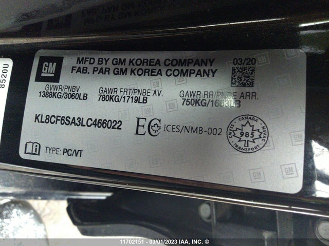 Chevrolet Spark 2lt 2020 KL8CF6SA3LC466022 Image 9