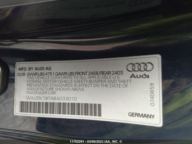 WAUDK78T48A033010 Audi A5 QUATTRO
