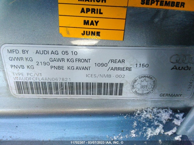WAUDFCFL4AN067821 Audi A4 PREMIUM