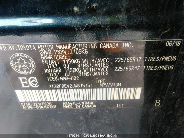 Toyota Rav4 Xle 2018 2T3RFREV2JW815151 Image 10