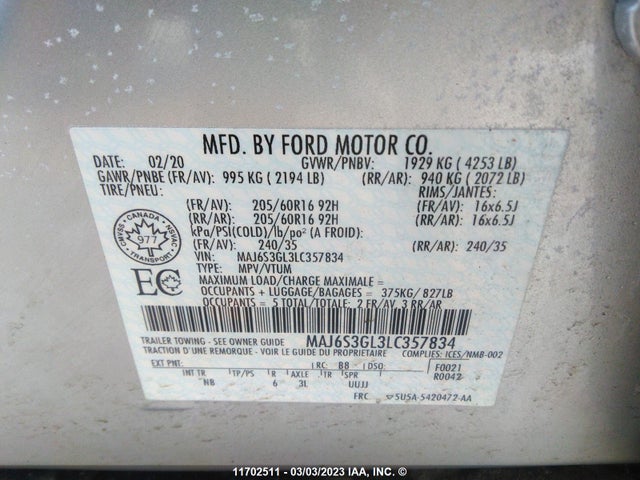 Ford Ecosport Se 2020 MAJ6S3GL3LC357834 Image 9