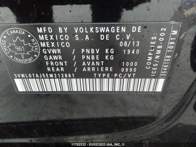 Volkswagen JETTA SEL 2014 3VWL07AJ5EM212861 Image 10
