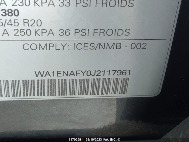 WA1ENAFY0J2117961 Audi Q5 Progressiv S-line