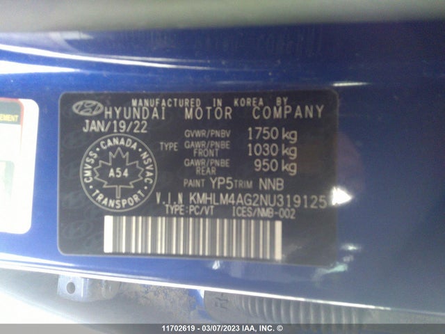 Hyundai ELANTRA SEL 2022 KMHLM4AG2NU319125 Image 10