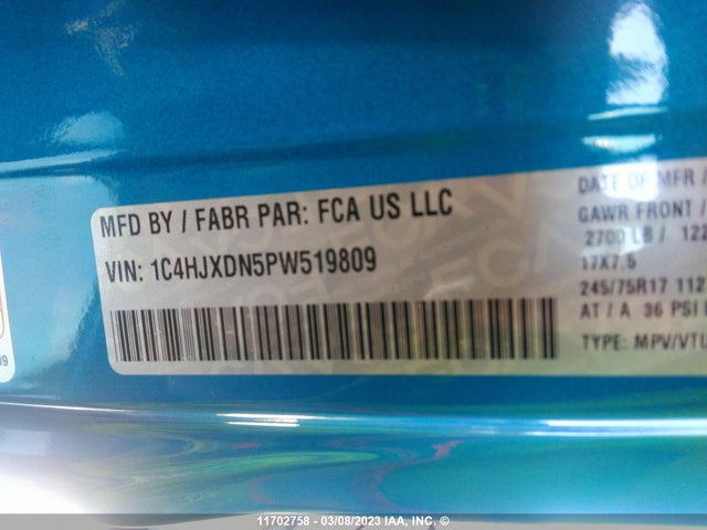 1C4HJXDN5PW519809 Jeep TJ