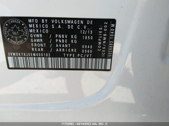 Volkswagen JETTA SE 2014 3VWDK7AJ5EM400102 Image 9