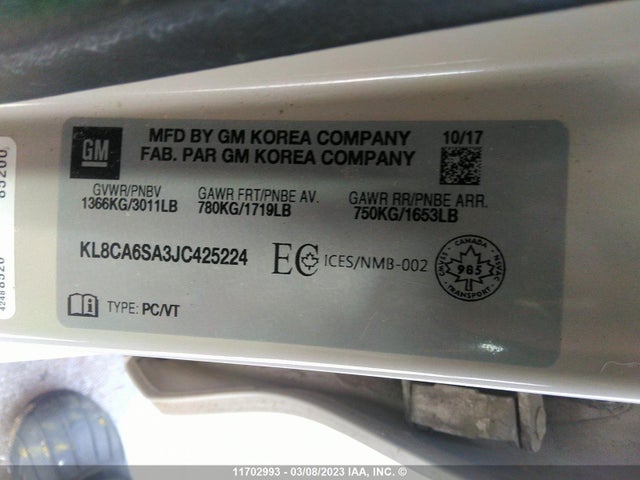 Chevrolet SPARK LS 2018 KL8CA6SA3JC425224 Image 10