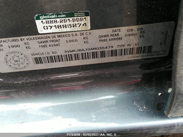 3VWRJ8AJ0AM035479 Volkswagen Jetta Wolfsburg
