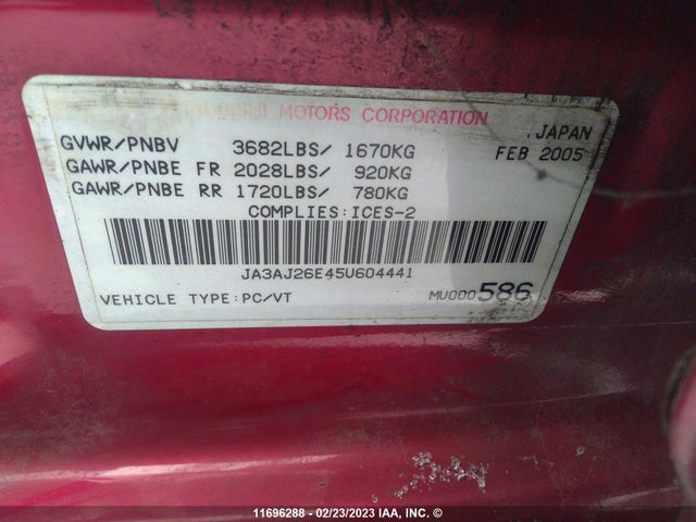 JA3AJ26E45U604441 Mitsubishi LANCER ES