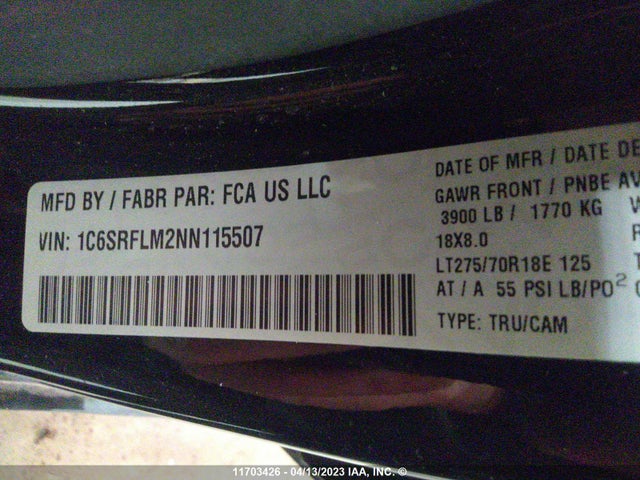 RAM 1500 Rebel 2022 1C6SRFLM2NN115507 Image 9