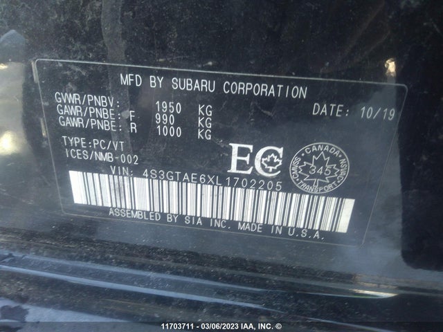 4S3GTAE6XL1702205 Subaru Impreza Premium Plus