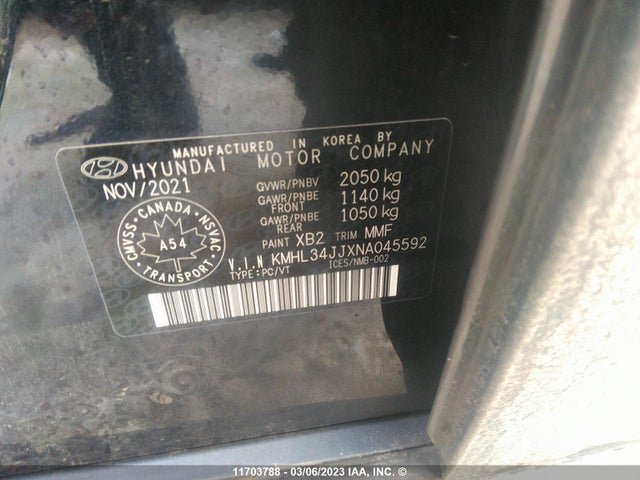 Hyundai SONATA HYBRID 2022 KMHL34JJXNA045592 Image 11