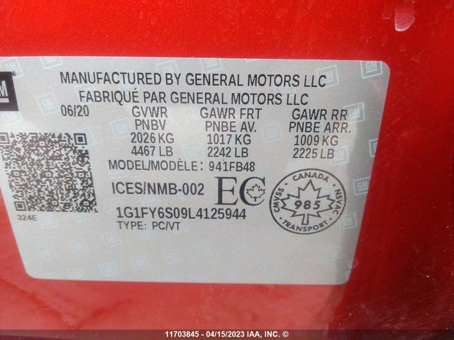 Chevrolet BOLT EV LT 2020 1G1FY6S09L4125944 Image 9