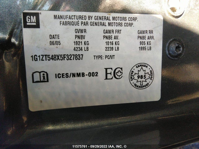 Chevrolet MALIBU LS 2005 1G1ZT548X5F327837 Image 10