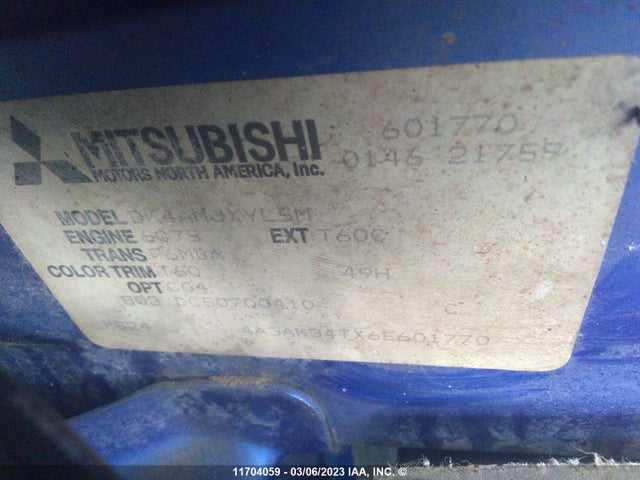 4A3AK34TX6E601770 Mitsubishi ECLIPSE GT