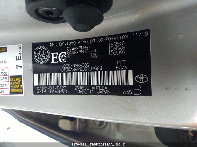 Toyota PRIUS PRIME 2018 JTDKARFP8J3103584 Image 9