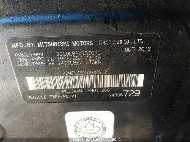 ML32A4HJ1EH011966 Mitsubishi MIRAGE ES