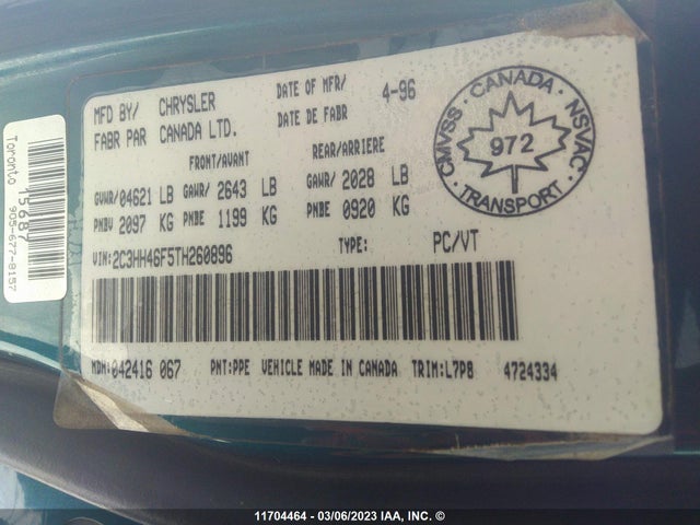 2C3HH46F5TH260896 Chrysler Intrepid
