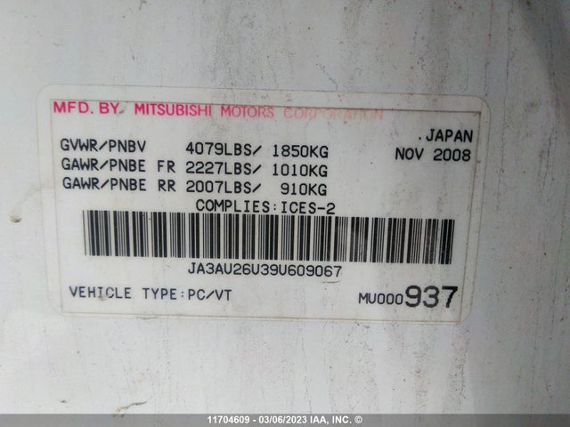 JA3AU26U39U609067 Mitsubishi Lancer Es/es Sport